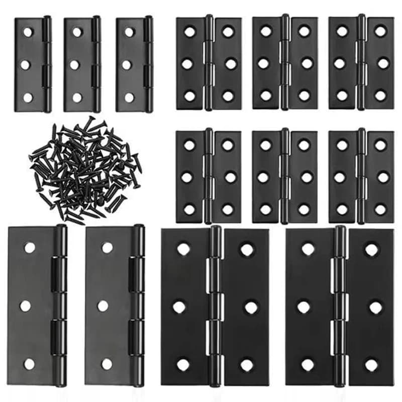 Black Butt Hinges | Stainless Steel with Mounting Plate | Cabinet & Drawer Fixing Brackets - Thumbnail 2