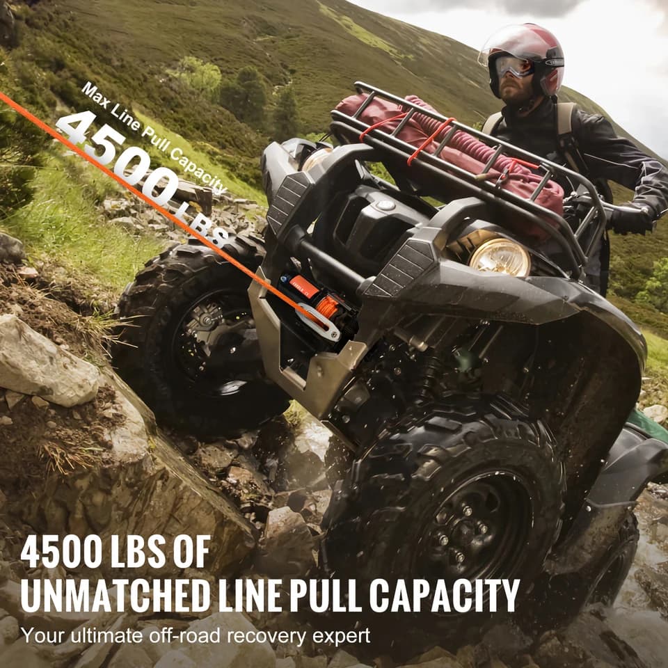 Come Along Winch | 4500lb 12V | IP55 Waterproof w/ Synthetic Rope - Thumbnail 2