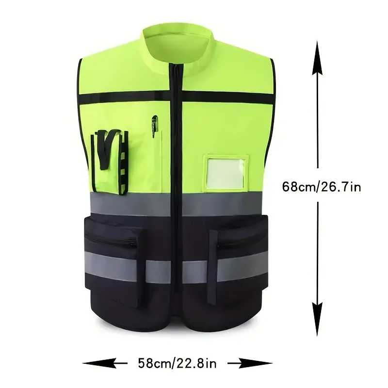 Safety Vest | High-Brightness Strip for Night Running | Unisex Multi-Pocket - Thumbnail 4