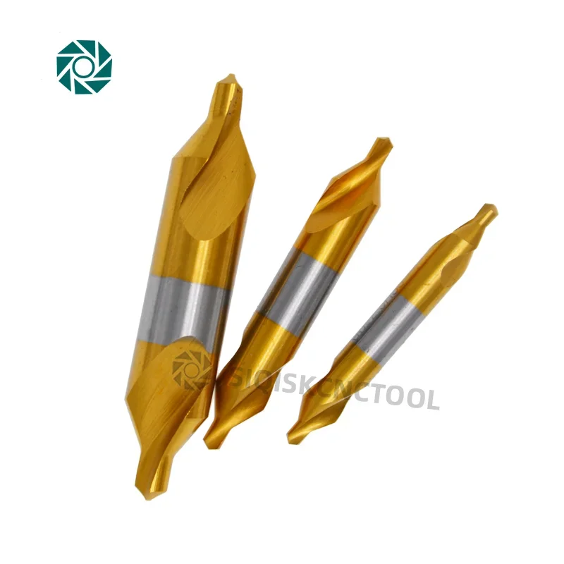 Center Drill Set | 60 Degree Ti-Coated Countersinks | 6pcs 1-5mm for Lathe & Metal Centering - Thumbnail 5