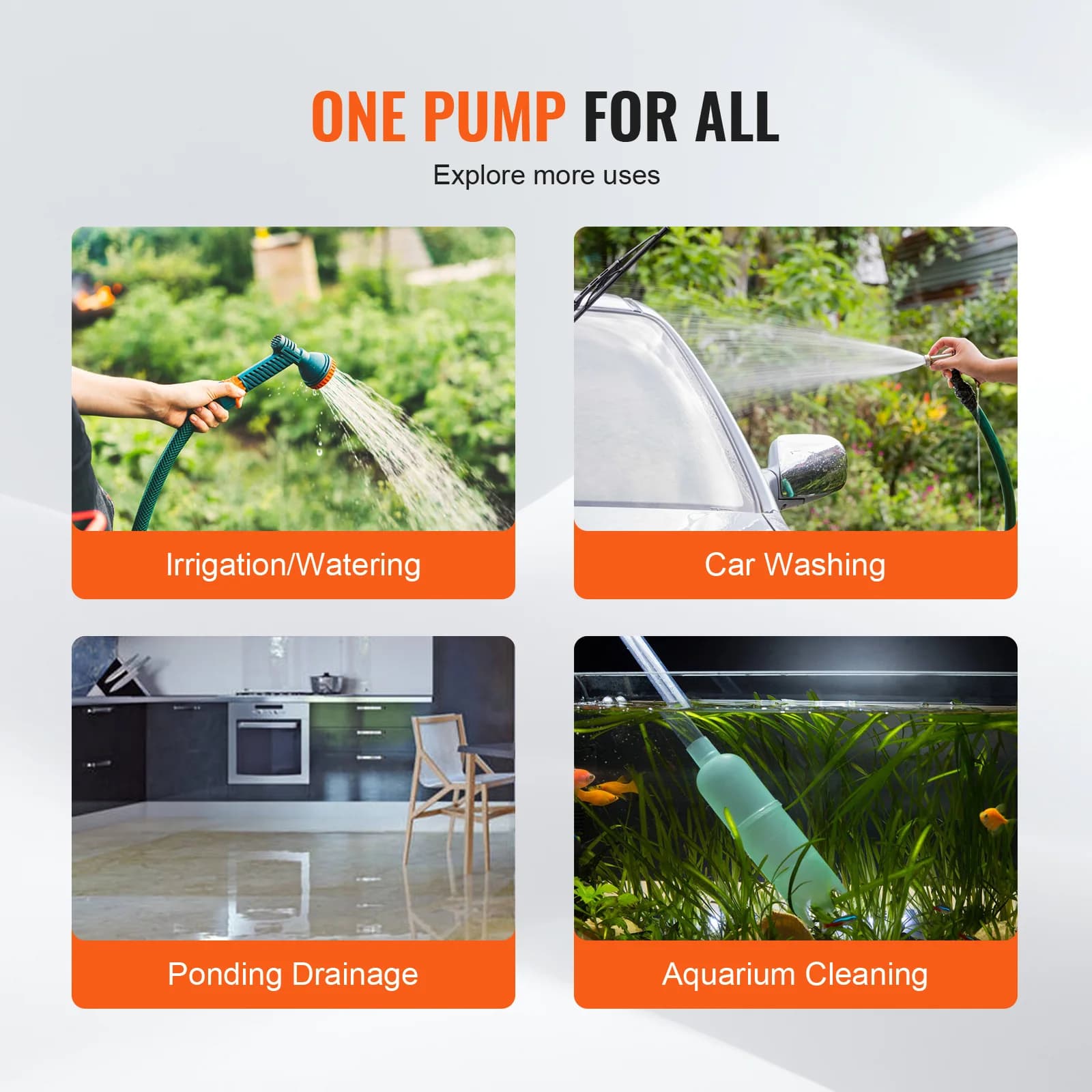 Electric Utility Pump | 360GPH 120V AC | Garden, Pool & Rain Barrel Transfer - Thumbnail 6
