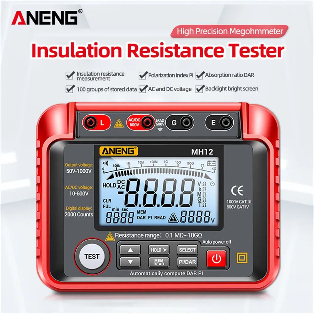 Insulation Resistance Tester | High-Voltage Megohmmeter for Cable & Earth Testing - Thumbnail 2