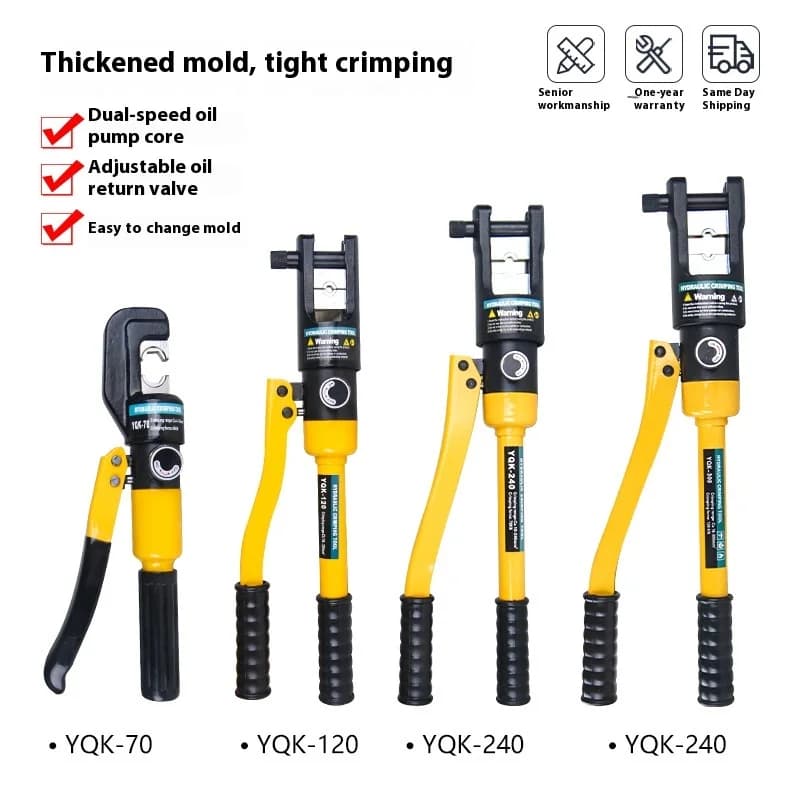 Hydraulic Crimping Tool | YQK-70 Manual Pliers for Copper & Aluminum Terminals - Thumbnail 2