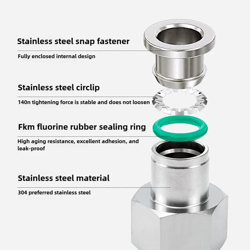 Pneumatic Fitting Quick Release | 304 Stainless Steel BSP | Push-in Hose Connectors - Thumbnail 5