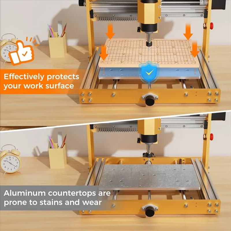 CNC Router Spoilboard | 300x180mm MDF Work Surface | 3018 PRO MAX Compatible - Thumbnail 3