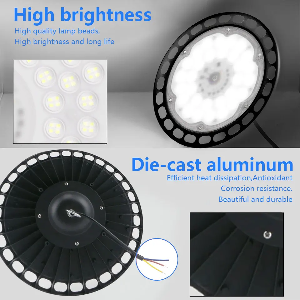 High Bay LED Light | 100W-200W UFO Fixture | Waterproof Workshop & Warehouse Lighting - Thumbnail 7