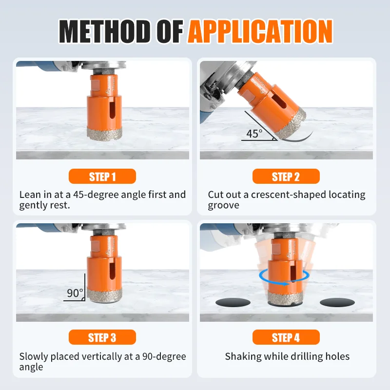 Diamond Drill Bit | 6-100mm Core Hole Saw for Porcelain, Granite & Glass - Thumbnail 5