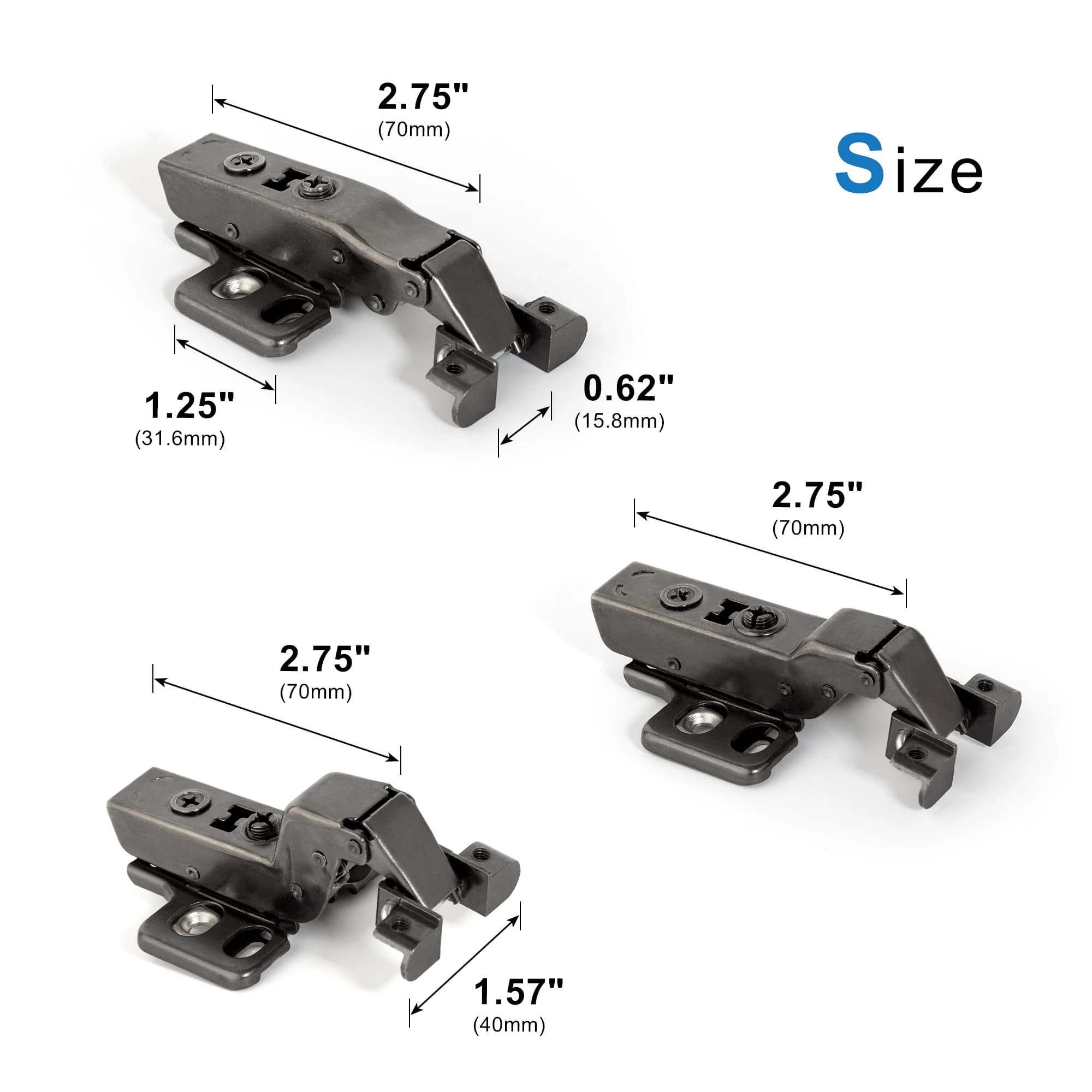 Glass Door Hinges | Aluminum Frame with Hydraulic Damper | Soft Close Cabinet Hardware - Thumbnail 3