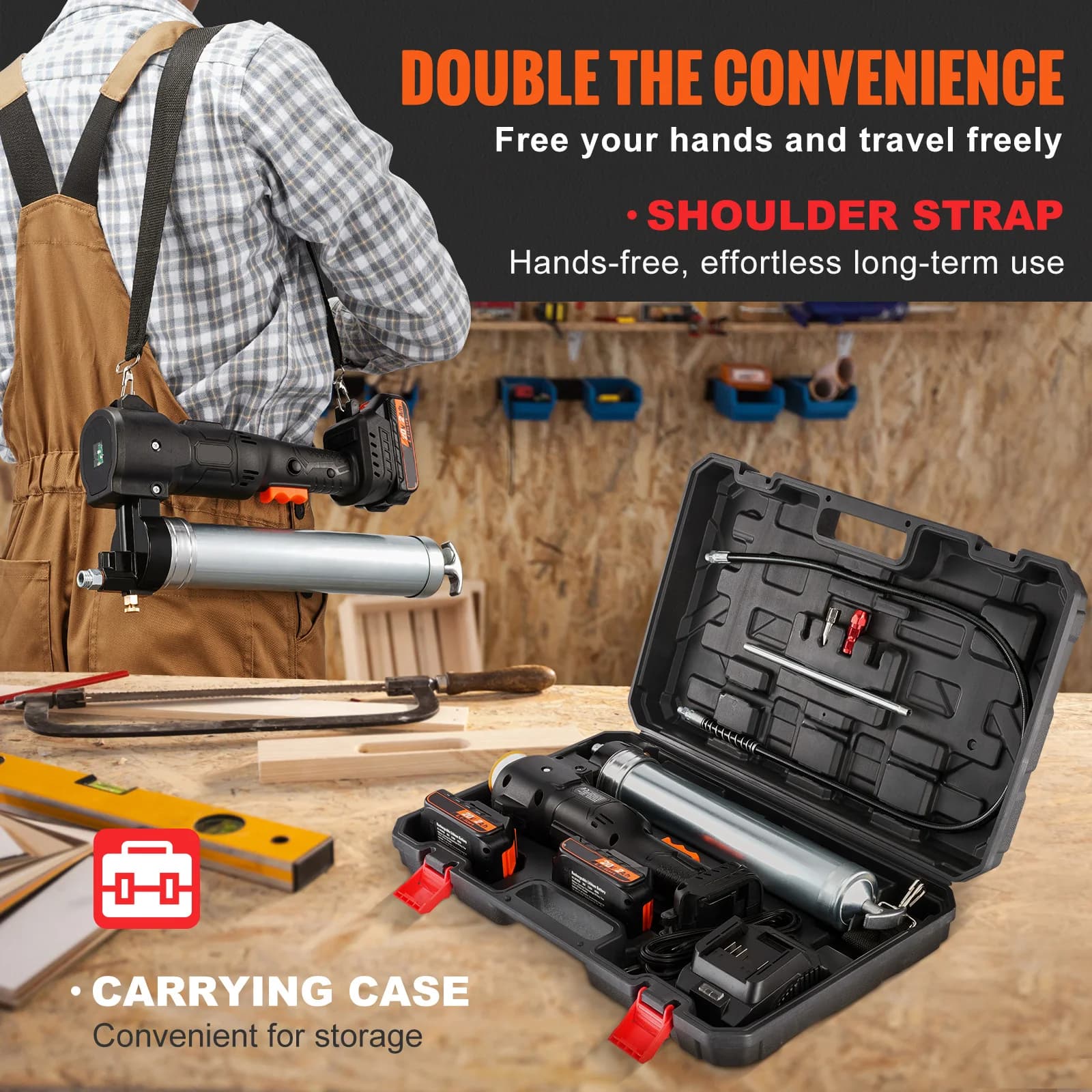 20V Cordless Grease Gun Kit | 10,000 PSI High-Pressure | 2-Battery System & Charger - Thumbnail 6