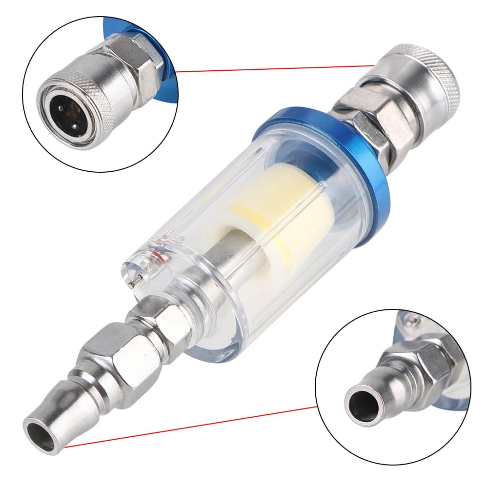 Air Compressor Water Separator | 1/4 NPT Filter Kit | Oil & Moisture Trap for Spray Guns - Thumbnail 3