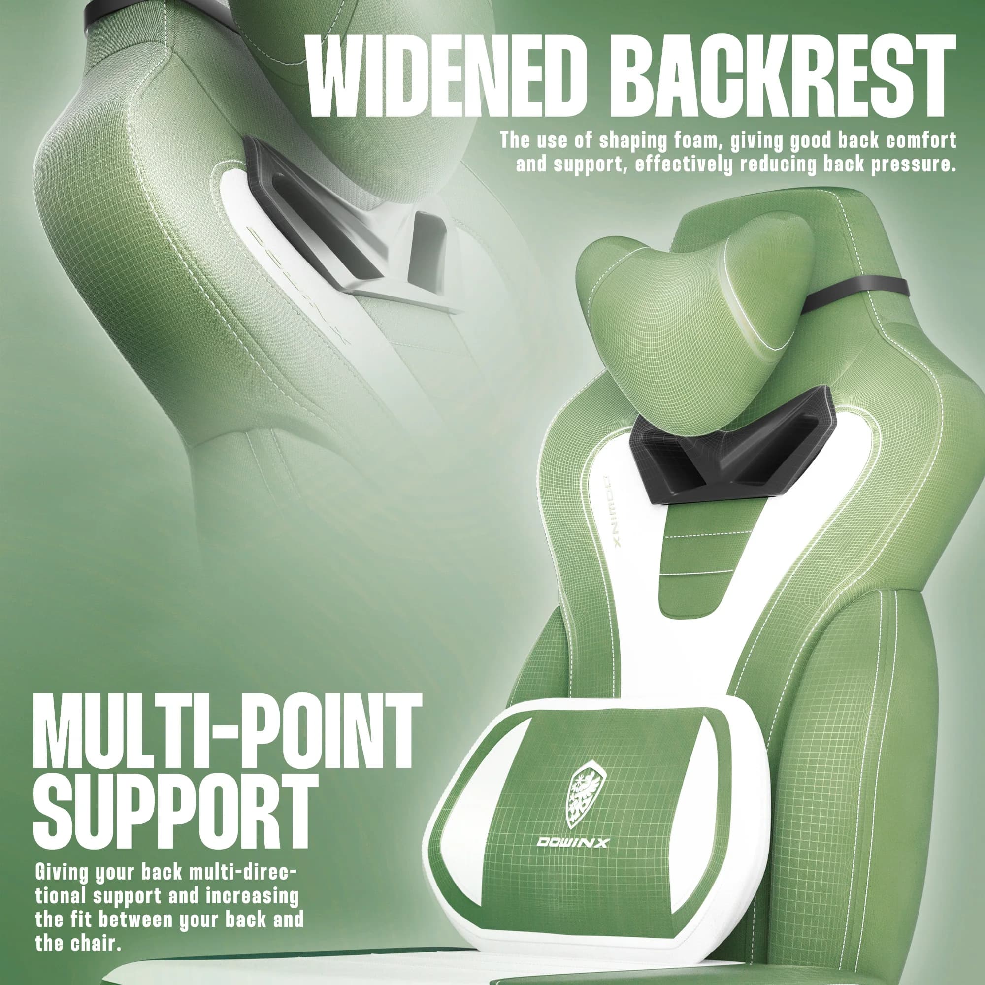 and Tall Gaming Chair | Fabric Ergonomic Chair with Retractable Footrest | Heavy-Duty PC Gamer Chair - Thumbnail 3
