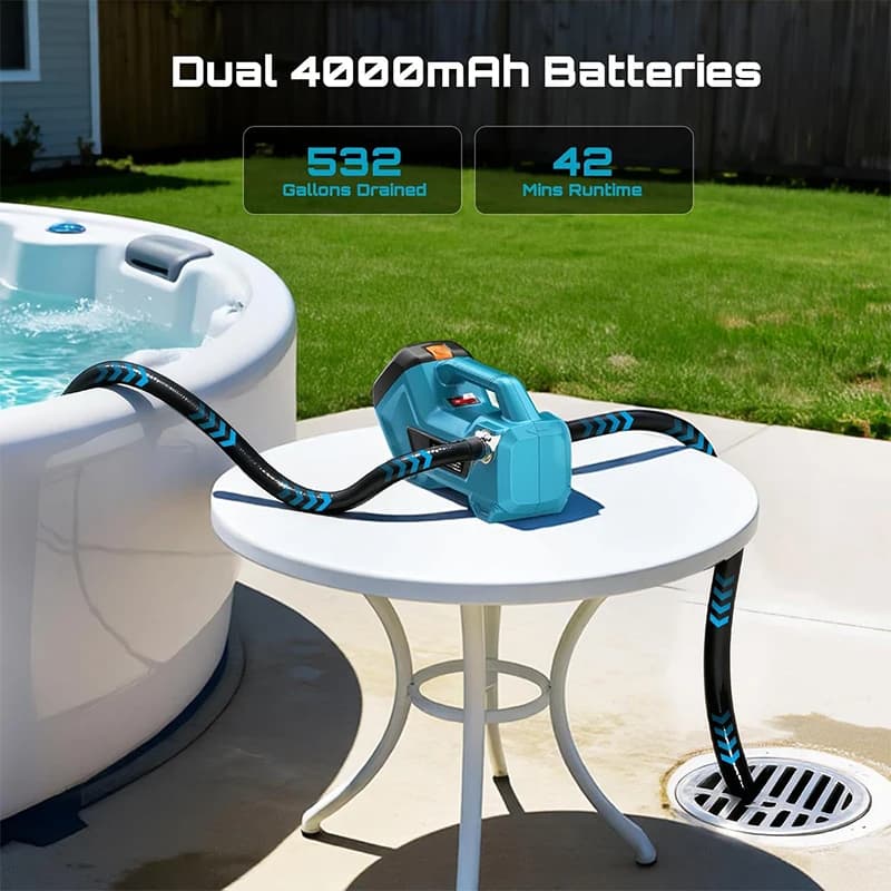 Cordless Utility Transfer Pump | 18V Battery for Water & Diesel | Makita Compatible - Thumbnail 4