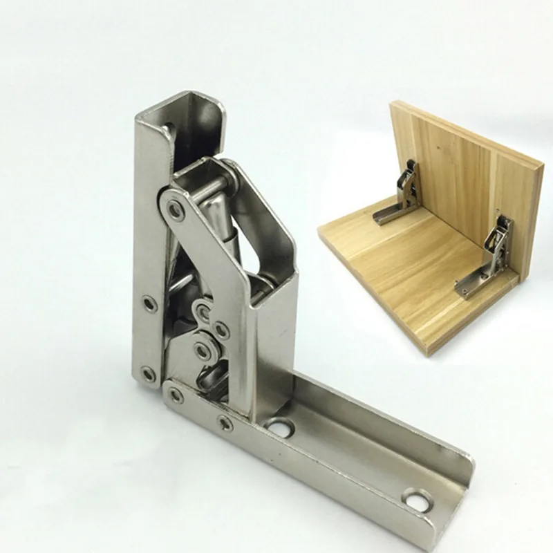 90 Degree Spring Hinges | Hole-Free Foldable Furniture Hardware | 1/2/4Pcs Desk Chair Bridge Kit - Thumbnail 2