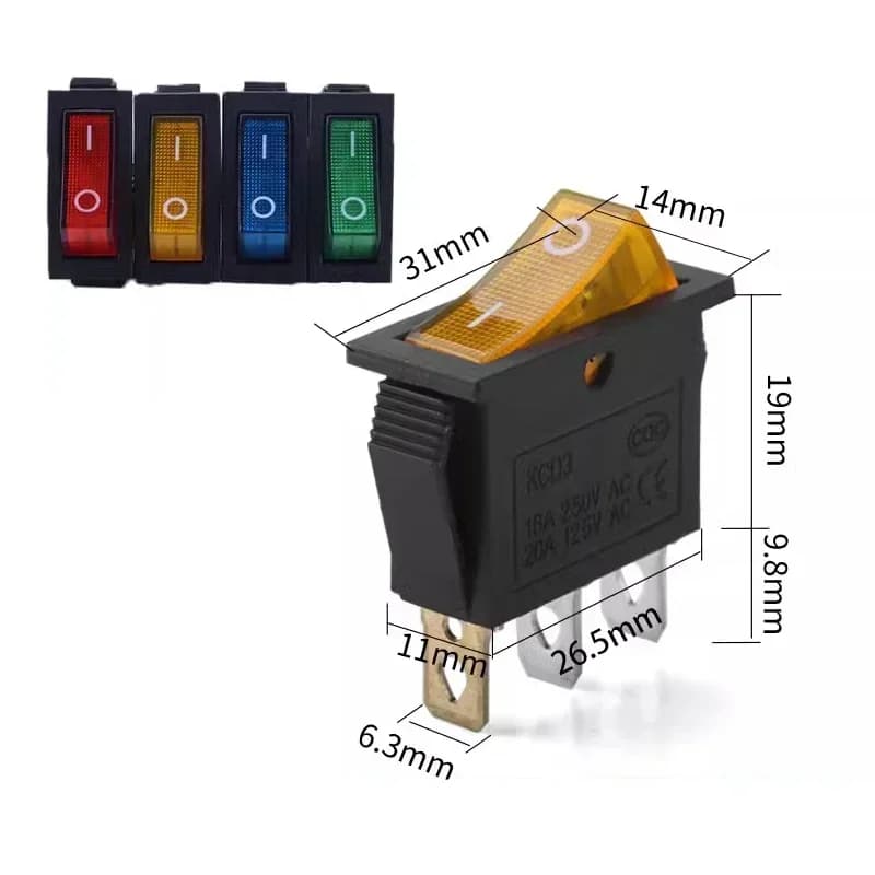Rocker Switch Panel | 8-Pack KCD3 Toggle Switches with LED Indicator | ON-OFF Power Control - Thumbnail 3