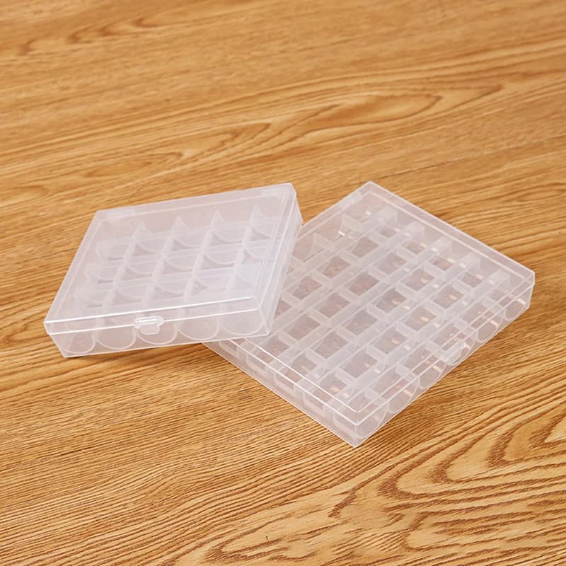 36-Slot Bobbin Storage Case | Clear Sewing Thread Organizer with Spindle Box - Thumbnail 5