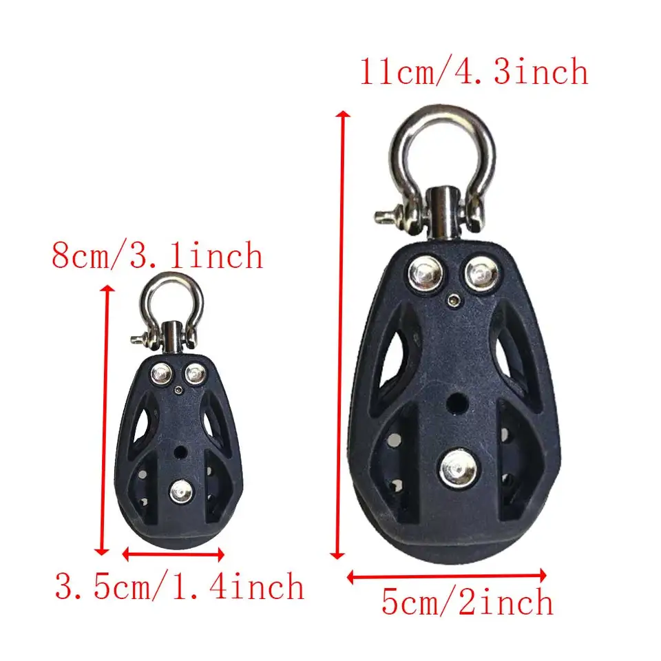 Snatch Block | High-Load Single Sheave | Sailboat Rope Runner - Thumbnail 2