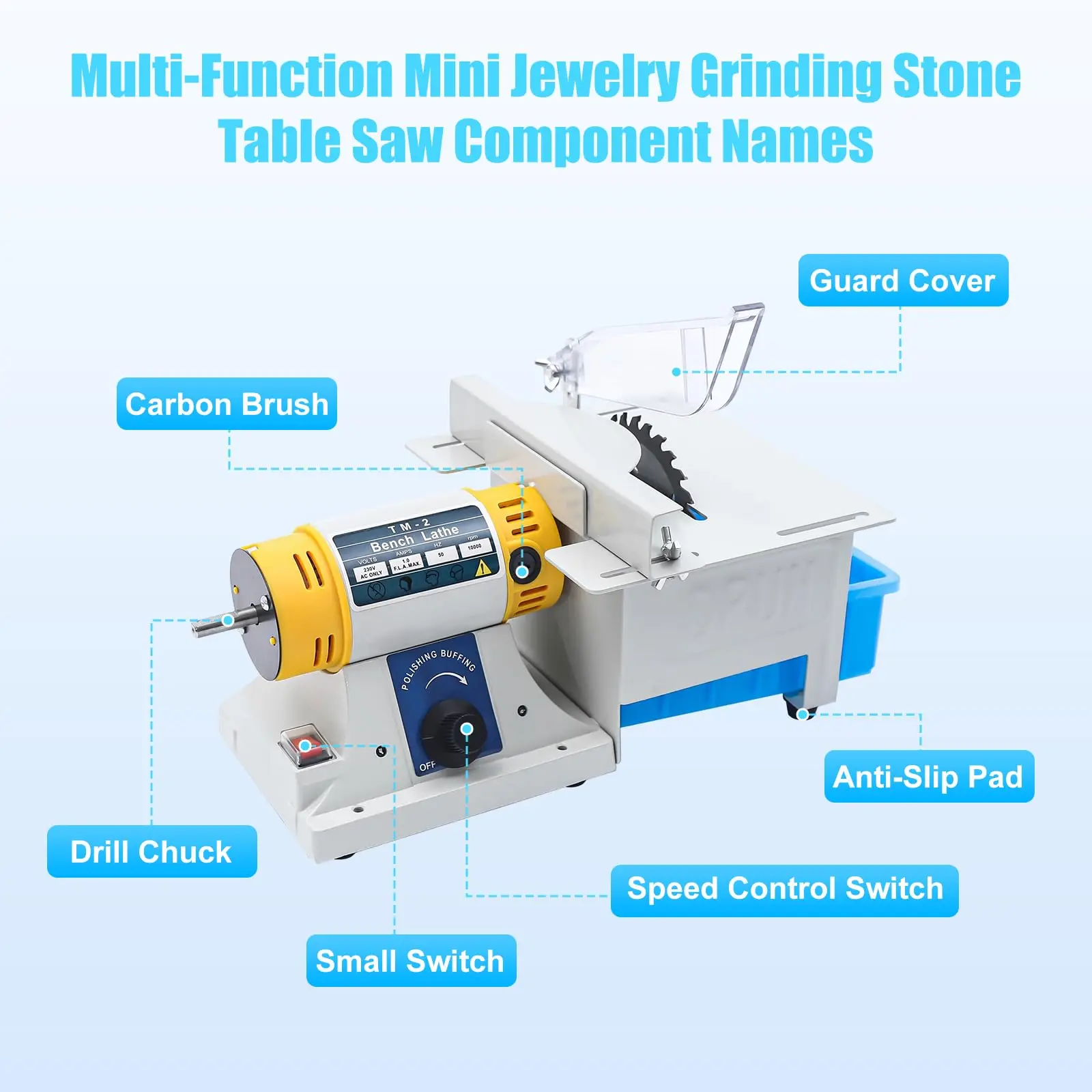 Jewelry Saw & Grinder Kit | Adjustable Bench-Top Tool for Precision Lapidary Work - Thumbnail 2