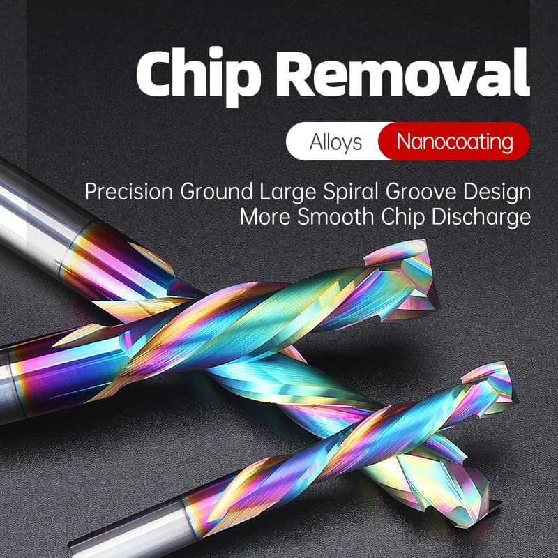 2 Flute Spiral Carbide Milling Cutter | 1/2 Inch Shank | HUHAO High-Performance CNC Router Bit - Thumbnail 4