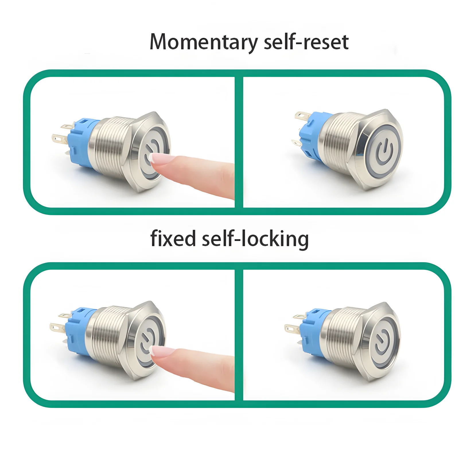 Push Button Switch | 16mm, 19mm, 22mm Sizes | 5V-220V Universal Voltage | Latching & Momentary - Thumbnail 7