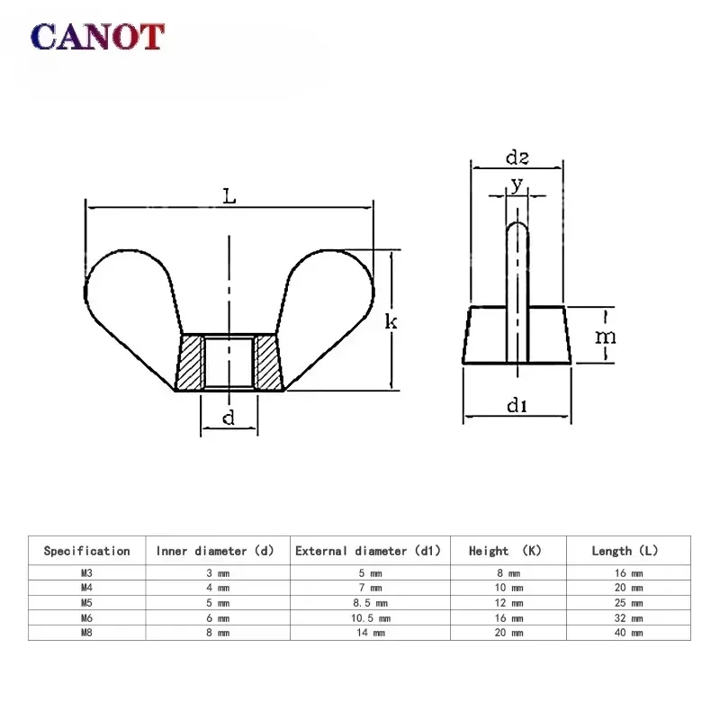 304 Stainless Steel Wing Nuts | Hand-Tighten Butterfly Nuts | M3-M12 DIN315 - Thumbnail 6