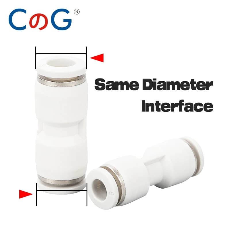 Quick-Release Air Fittings | 10-Piece White PU Connector Kit for 4-16mm Hose - Thumbnail 3
