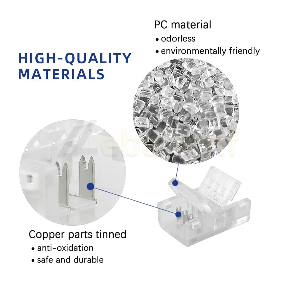 LED Strip Connectors | 8mm-12mm Quick Connect | 2-6 Pin IP65 Waterproof Extension - Thumbnail 2