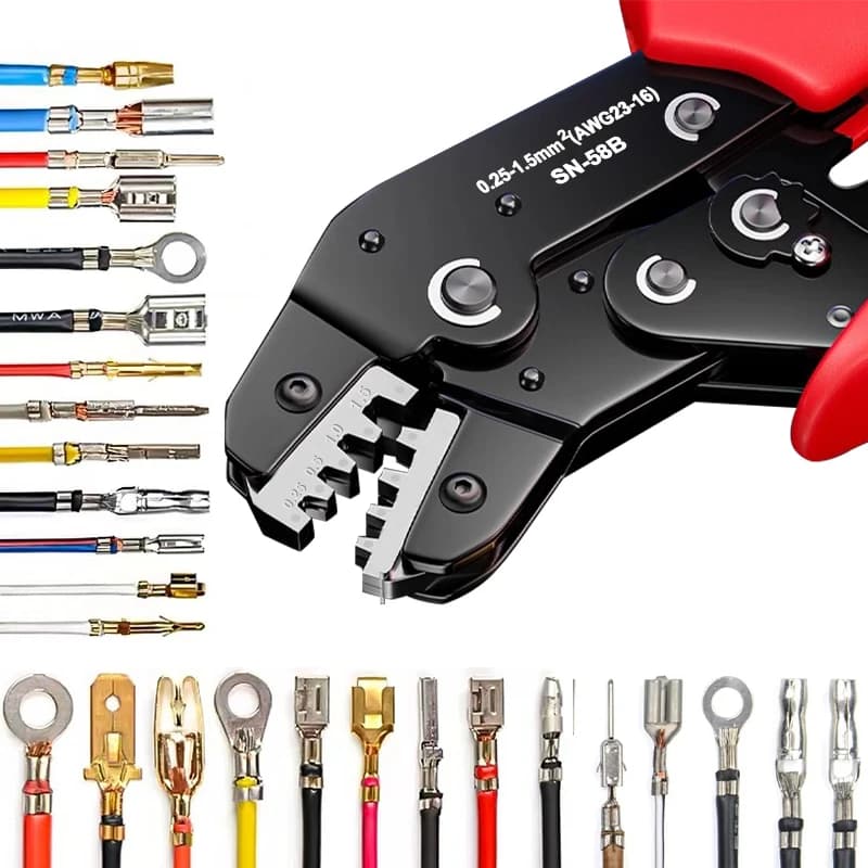 Ratcheting Crimping Tool Kit | For Dupont, JST, and Molex Connectors | SN-58B - Thumbnail 5