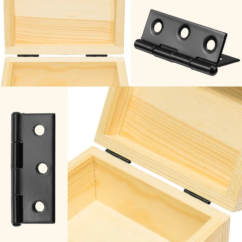 Black Butt Hinges | Stainless Steel with Mounting Plate | Cabinet & Drawer Fixing Brackets - Thumbnail 5