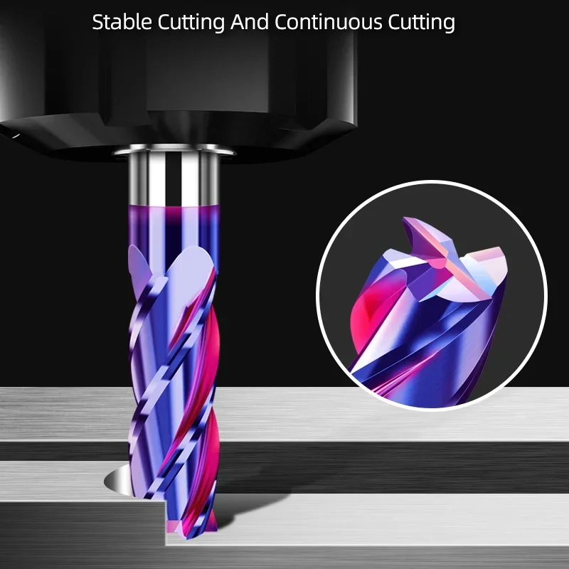 CNC End Mill Set | Tungsten Carbide 2 & 4 Flute Cutters | Alloy Coating for Metal & Alloy Milling - Thumbnail 4