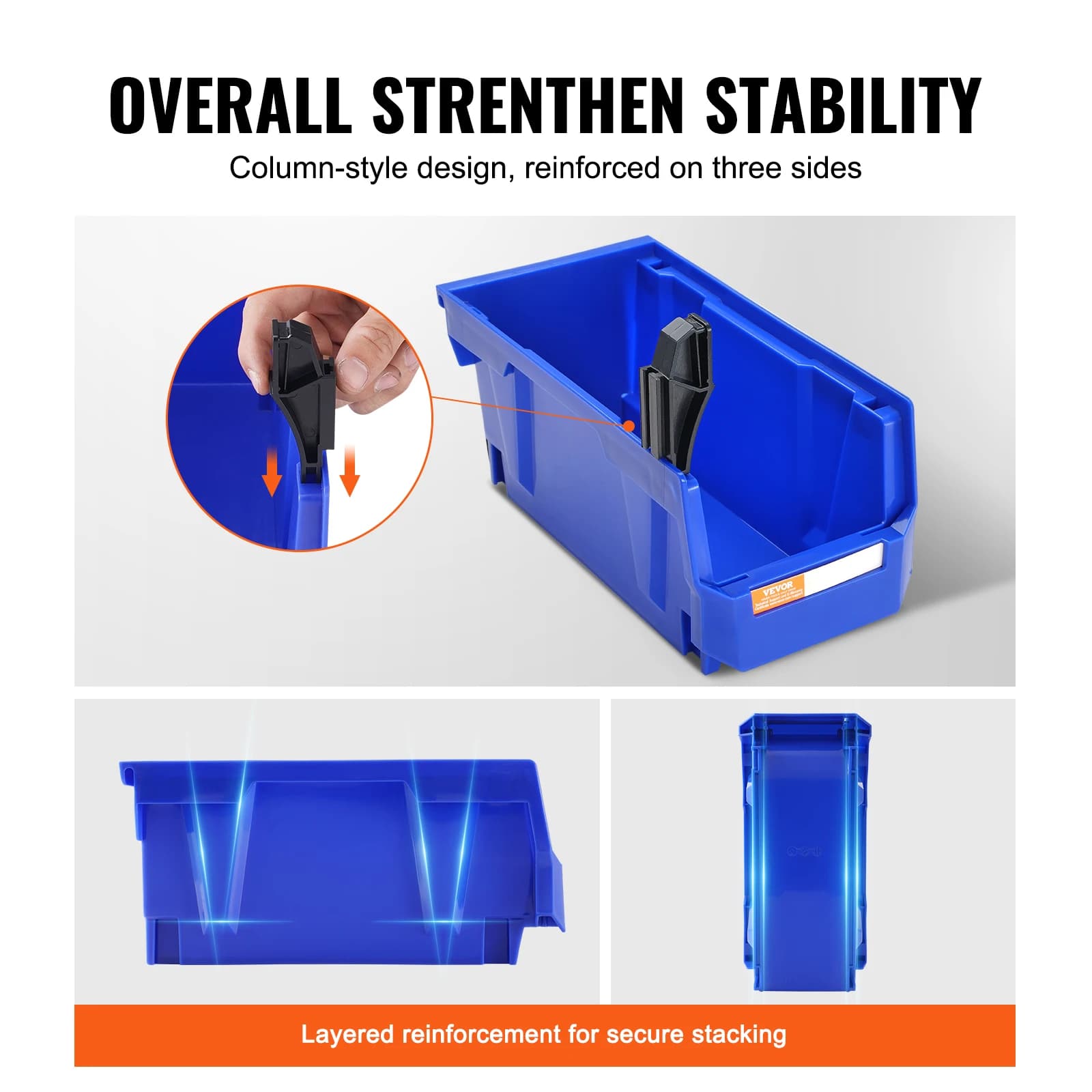 Plastic Parts Bins | 12-Pack 5x4x3 Inch Containers | Garage & Closet Storage Organizer - Thumbnail 4