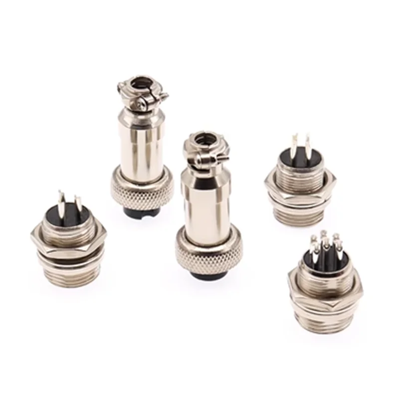 Aviation Panel Mount Connector Set | 2-6 Pin Male & Female Sockets | 12mm Docking Plug - Thumbnail 3