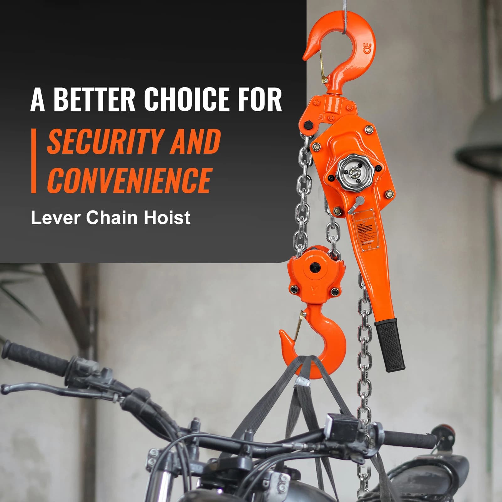 Manual Chain Hoist | G80 Galvanized Steel | 360° Swivel Hook & Double-Pawl Brake - Thumbnail 2
