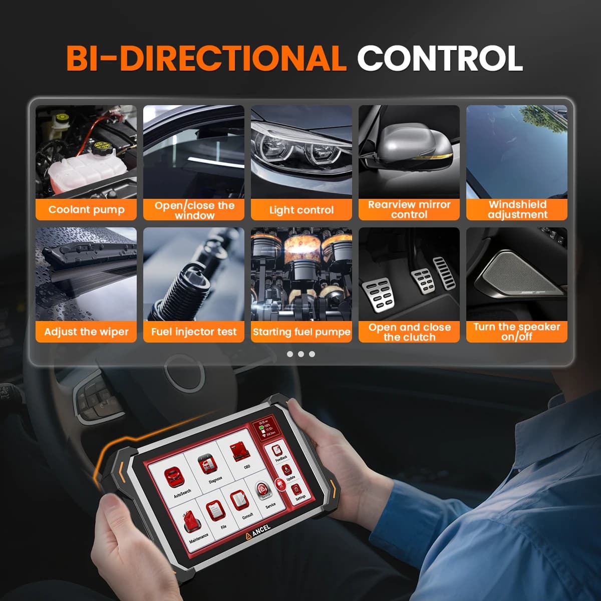 8-Inch OBD2 Scanner | All-System CAN FD Diagnostic Tool | ECU Coding & Reset Functions - Thumbnail 3