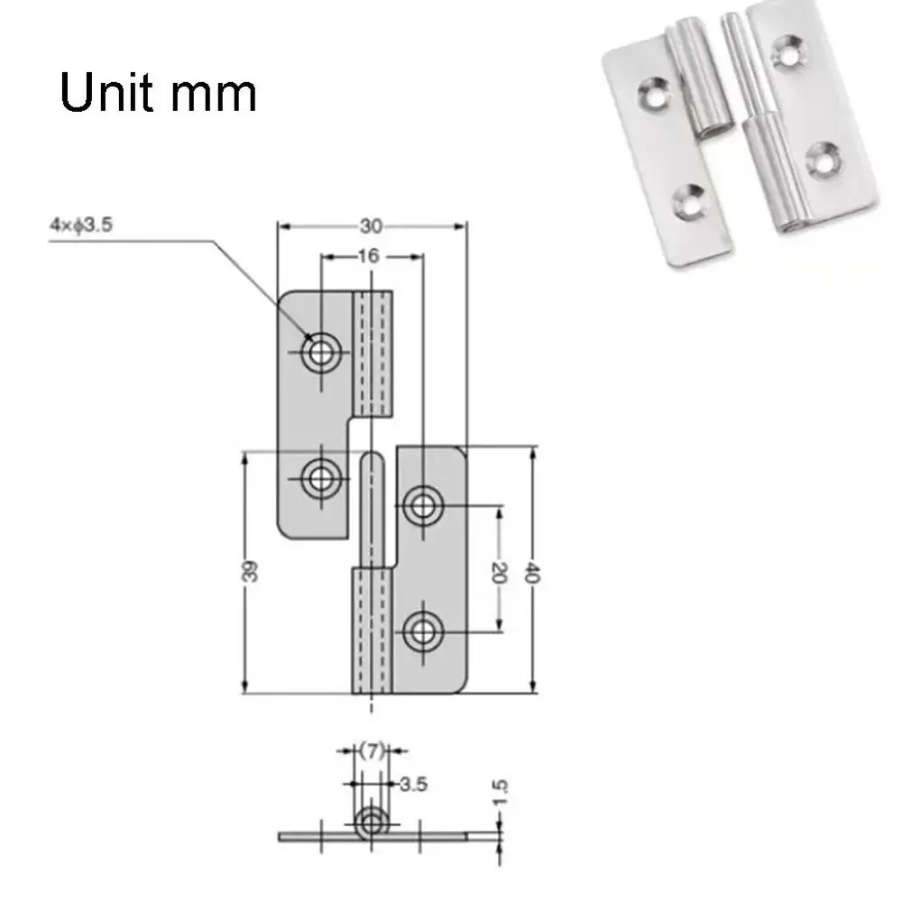 304 Stainless Steel Hinge | Lift-Off Detachable Design | Left/Right Open Slip Joint Hardware - Thumbnail 5