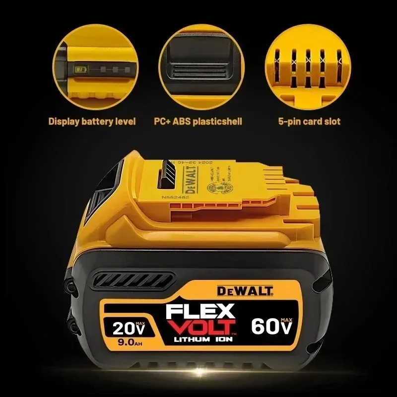 DeWalt Power Tool Battery | 20V/60V Lithium-Ion | 2Ah, 6Ah, 9Ah for DCF845, DCD800 Series - Thumbnail 2
