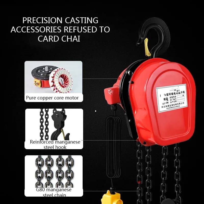 1-Ton Electric Chain Hoist | 380V Industrial Power | Portable & Labor-Saving Crane - Thumbnail 5
