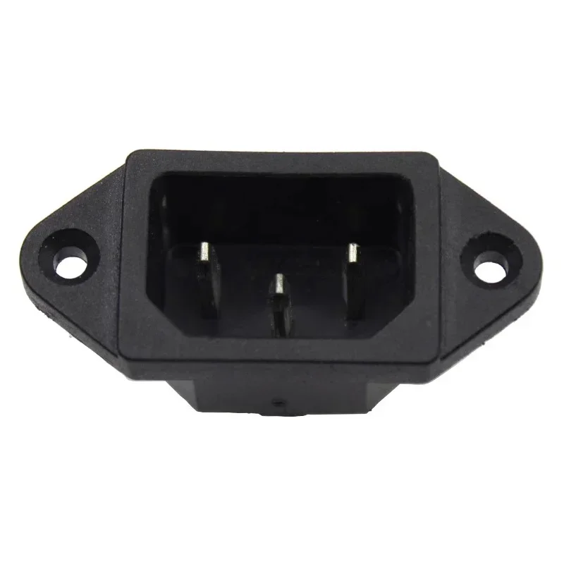 AC-04 3-pin male power plug inlet connector with copper pins, 5 to 20 piece pack for electrical device installation.