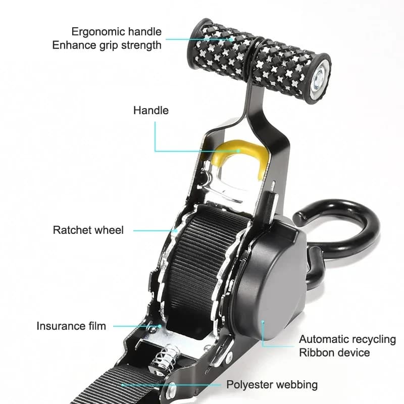 Strap Load Binder | 1-Inch Webbing | For Motorcycle & Cargo - Thumbnail 5
