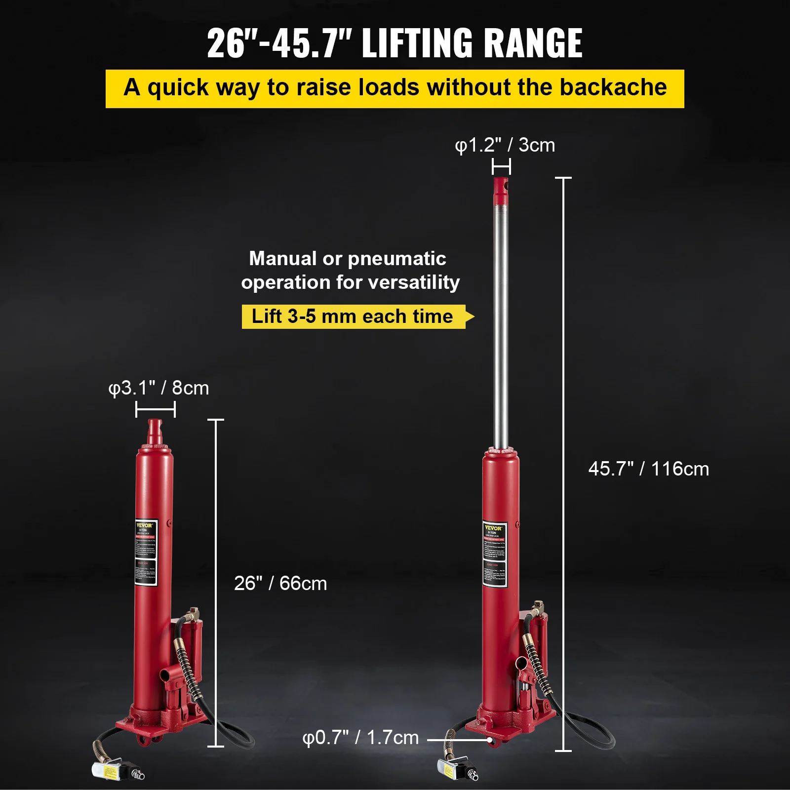 8-Ton Hydraulic Floor Jack | Heavy-Duty Clevis Base for Automotive & Industrial Lifting - Thumbnail 2