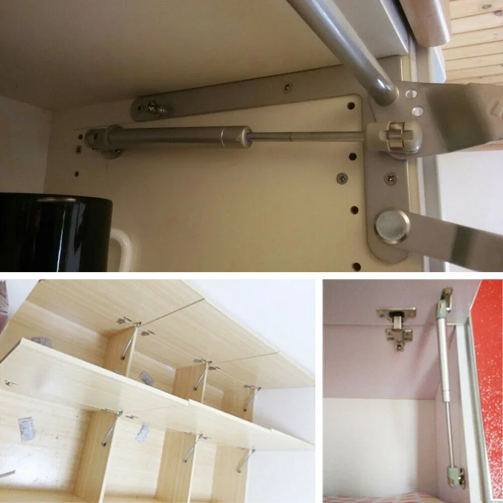 4pc Gas Strut Cabinet Door Lift Support | Hydraulic Spring Hinge System | Heavy-Duty Furniture Hardware - Thumbnail 4