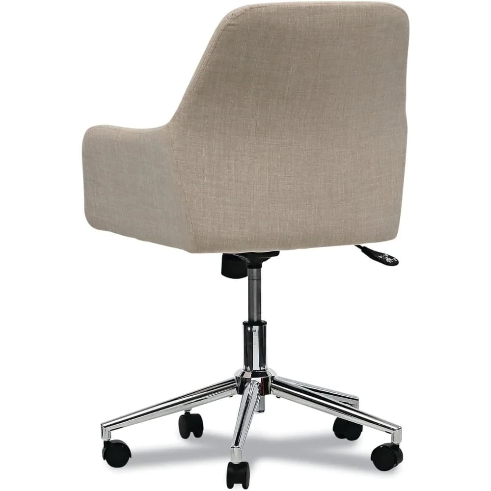 Heavy-Duty Mid-Century Task Chair | Supports 275 Lb | Adjustable Cream Seat & Backchair - Thumbnail 5