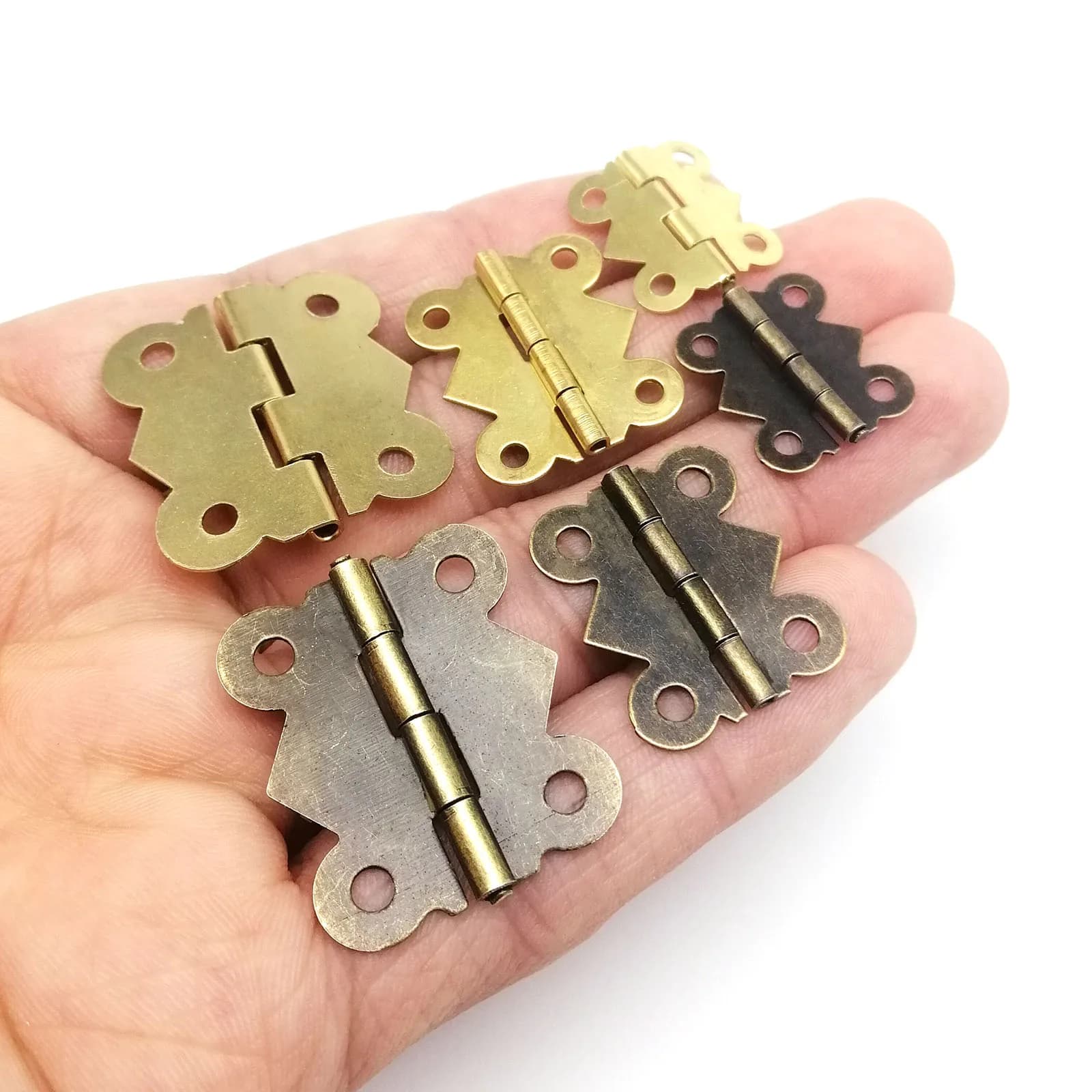 Brass Butterfly Hinges | 12pcs Decorative Jewelry Box Hardware | with Screws - Thumbnail 3