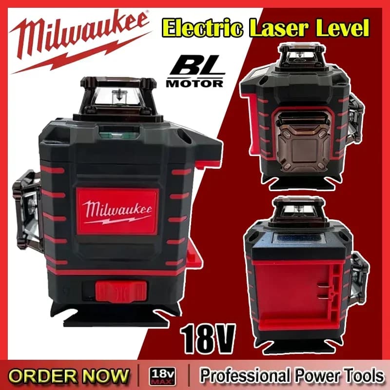 Milwaukee 360° Green Laser Level | Rechargeable Cross Line | Vertical & Horizontal Alignment Tool - Thumbnail 2