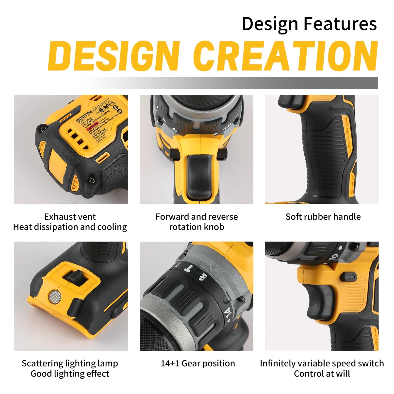 DeWALT DCD796 Brushless Cordless Drill | 20V Power | 70Nm Torque for Professional Results - Thumbnail 6