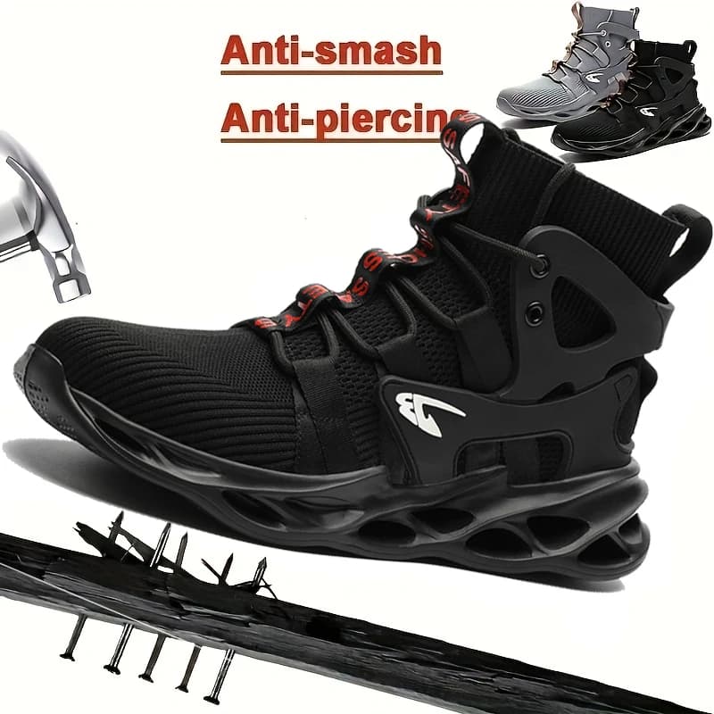 Breathable Safety Shoes | Anti-Puncture & Anti-Smash | Fashion Work Footwear - Thumbnail 2