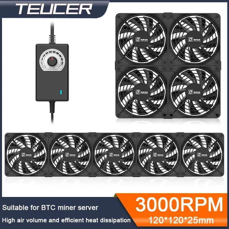 High-Performance 120mm Server Cooling Fan | 3000 RPM High Airflow | 220V Cabinet Ventilation System - Thumbnail 2