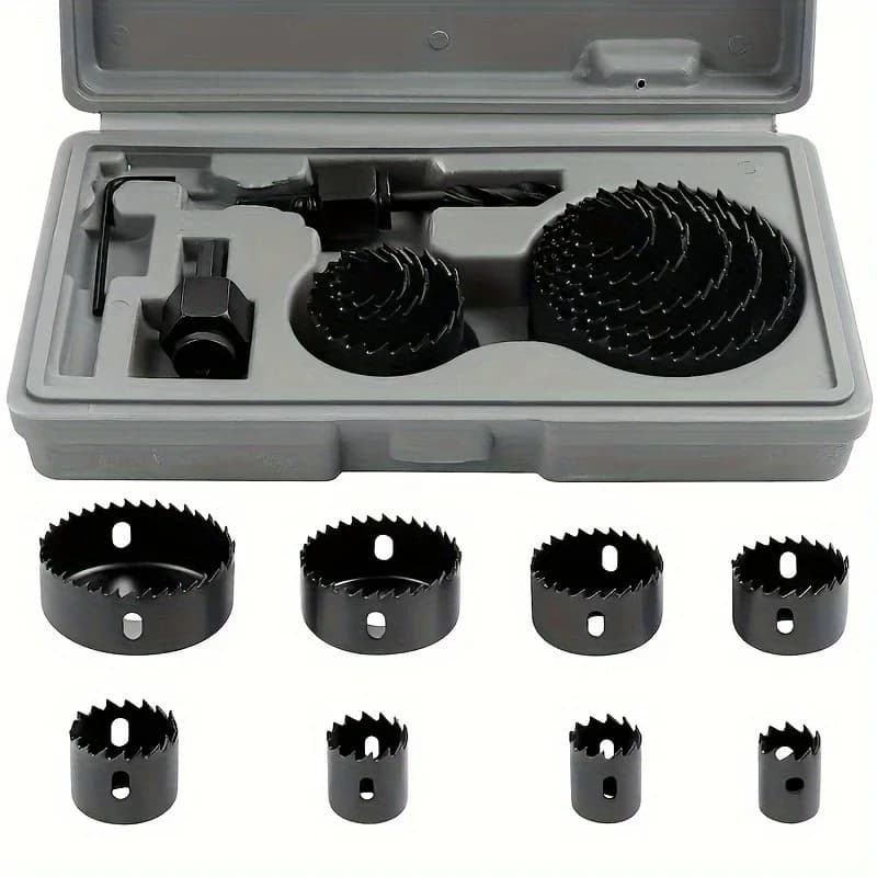 11-Piece Hole Saw Kit | Durable Carbon Steel Cutters for Wood, PVC & Plastic