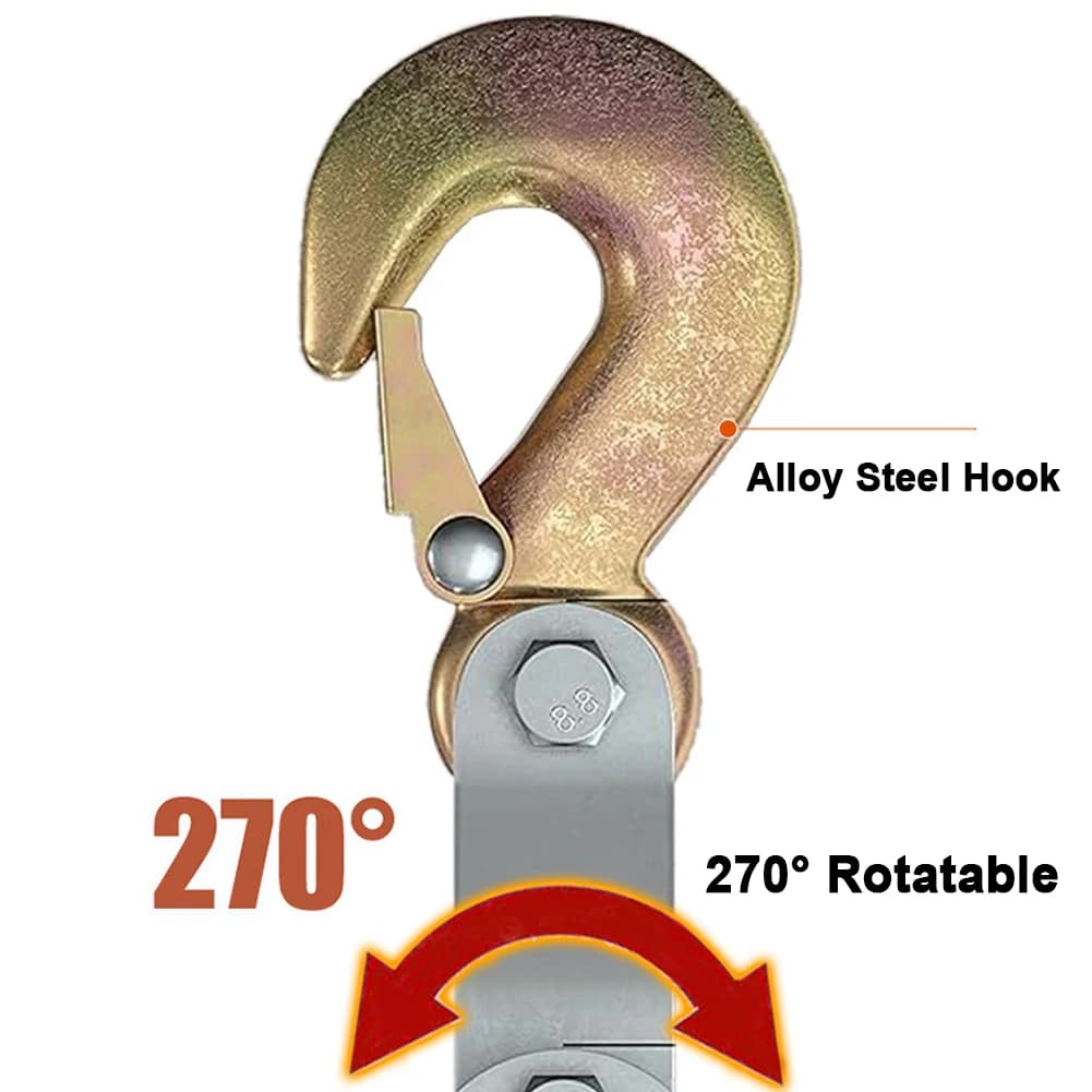Heavy-Duty Rope Pulley Block | 270° Rotating Manual Hoist for Effortless Lifting - Thumbnail 5
