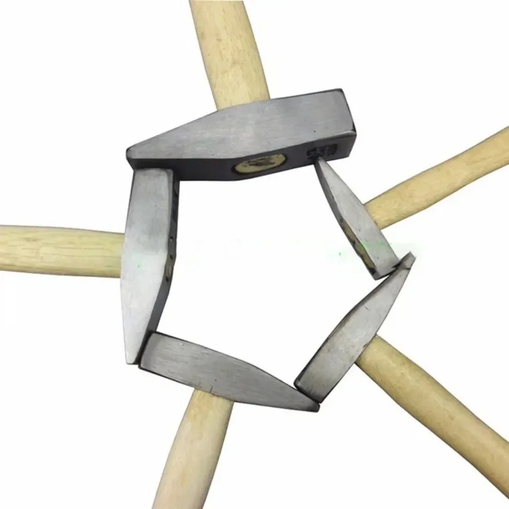 Steel Camping Hammer | Solid Wood Handle & Quick-Release Head | Multifunctional Outdoor Survival Tool