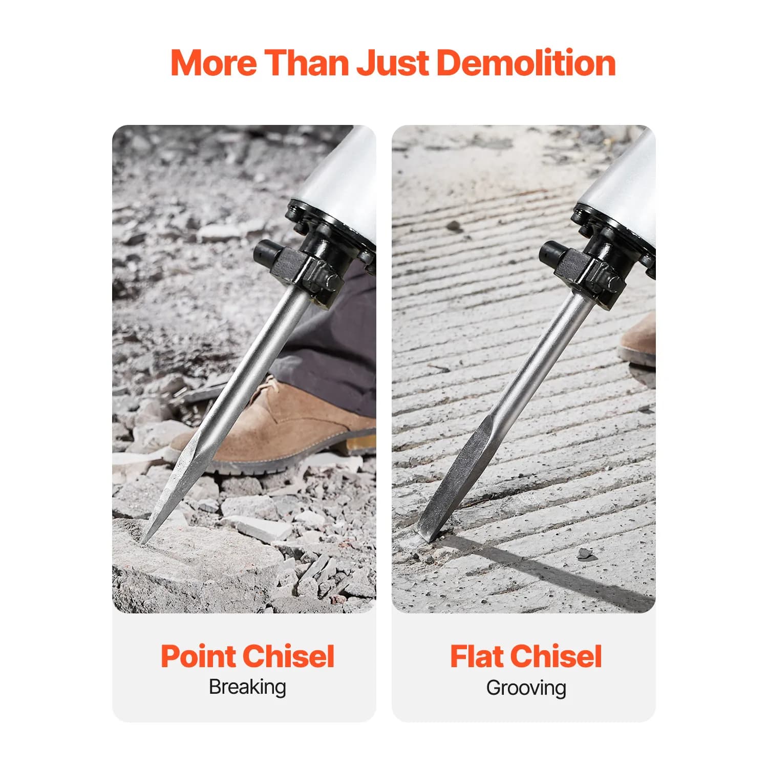 2800W Electric Demolition Hammer | 1200 BPM Concrete Breaker with Case & Gloves - Thumbnail 5